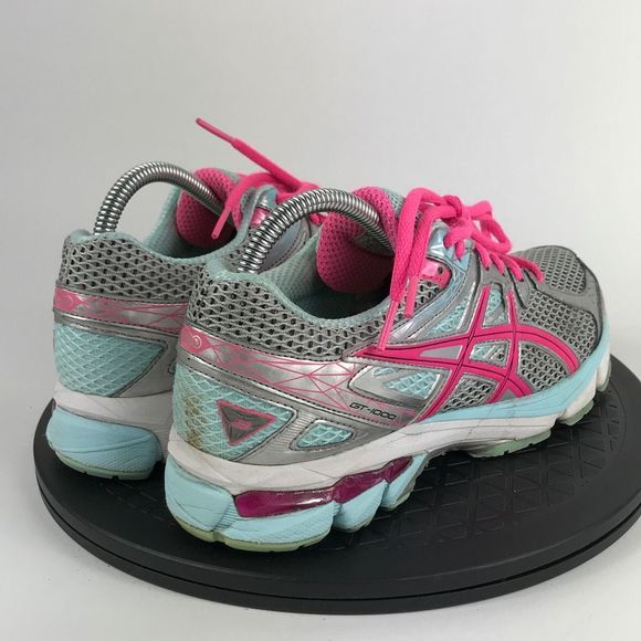 Asics GT-1000 3 Silver/Pink Athletic Running Shoes T4K8N Women’s Size 7.5 - Picture 5 of 12